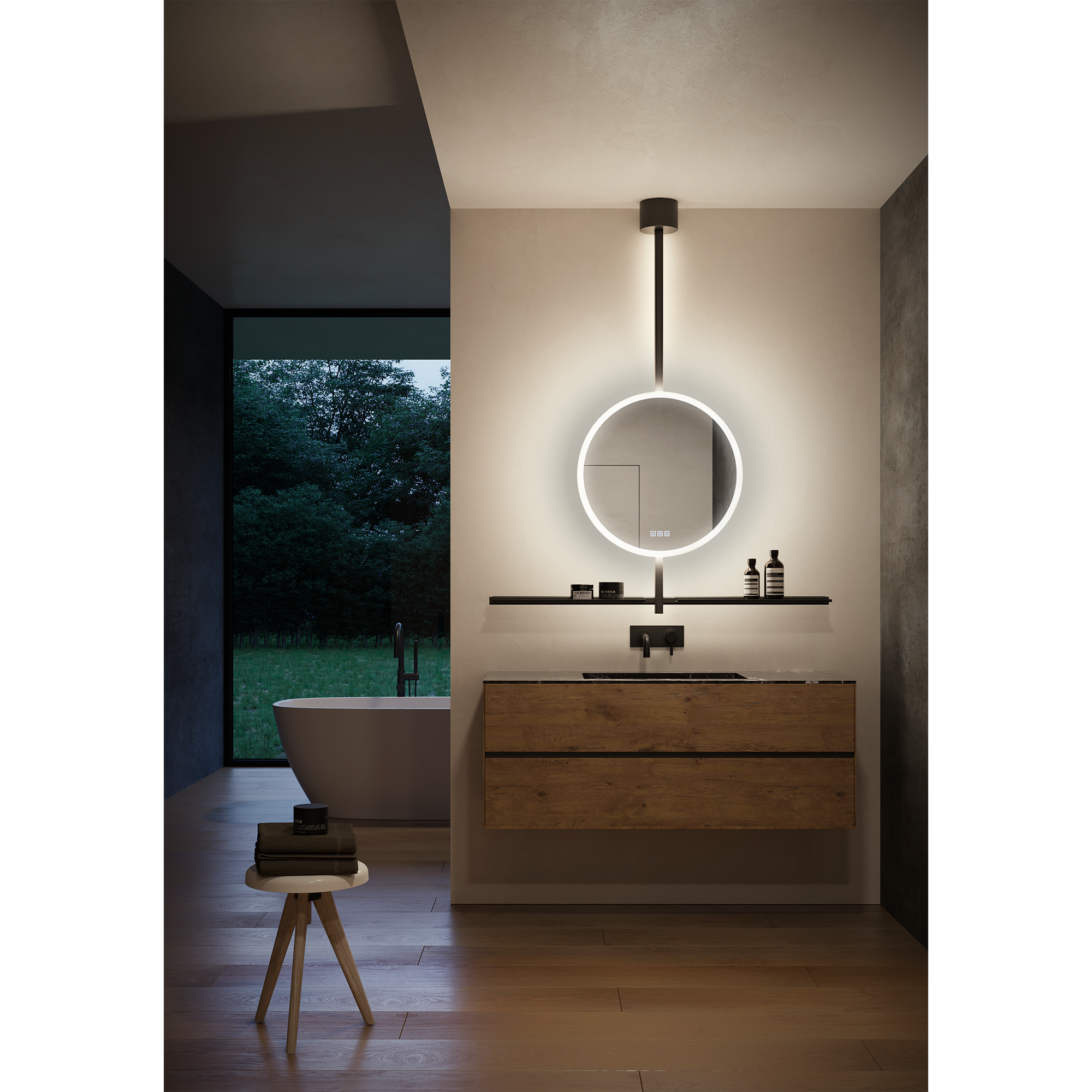 Bathroom IO Mirror & Shelves
